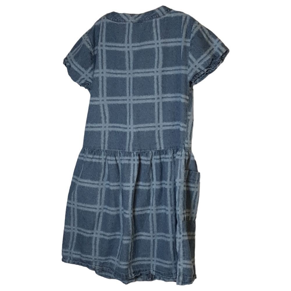 Wonder Nation Dress Denim Dropped Waist Pockets ButtonChecks Girls Size M (7/8) - Picture 6 of 8